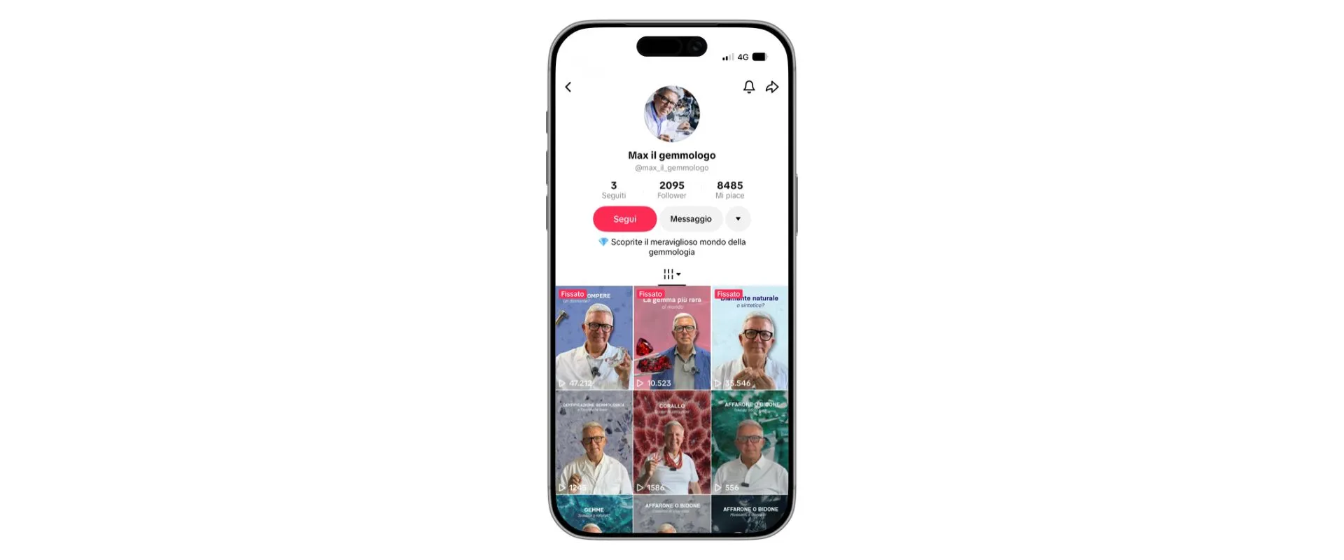 crescere su tiktok max il gemmologo